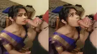 Hot Mallu Blowjob Girl Shows Off Her Cleavage in a Saree