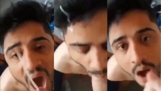 Xxx sex hindi guy drinks his BF cum in Indian gay porn