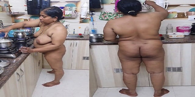 Desi viral mms mature mom naked in kitchen